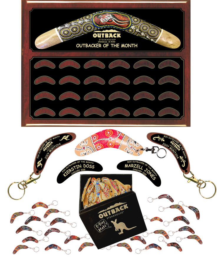 1&24 Deluxe Boomerang Wall Display & Key Chain Bundle